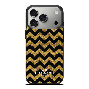 COACH NEW YORK GOLD ZIG ZAG iPhone 17 Pro Case Cover