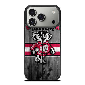 WISCONSIN BADGER WOODEN LOGO iPhone 17 Pro Case Cover