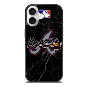 ATLANTA BRAVES BLACK MARBLE LOGO iPhone 17 Case Cover