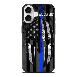 BLUE LINE POLICE WARRIOR iPhone 17 Case Cover