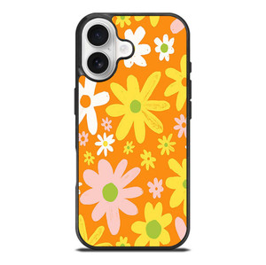 FLOWER POWER ORANGE PATTERN iPhone 17 Case Cover