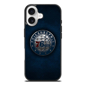 PHILADELPHIA 76ERS METAL LOGO iPhone 17 Case Cover