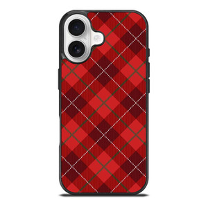 RED TARTAN CROSS PATTERN iPhone 17 Case Cover