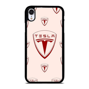 TESLA CAR LOGO COLLAGE iPhone XR Case Cover