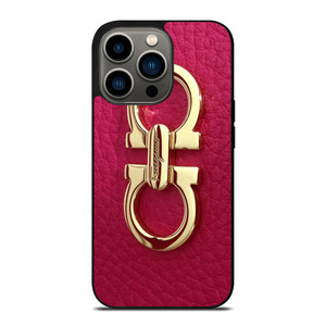SALVATORE FERRAGAMO LOGO MAGENTA iPhone 13 Pro Case Cover