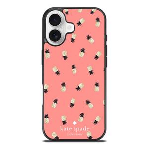 KATE SPADE NEW YORK LOGO PINK PINEAPPLES ICON iPhone 17 Case Cover