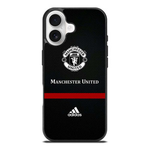 MANCHESTER UNITED FC LOGO FOOTBALL ADIDAS BLACK iPhone 17 Case Cover