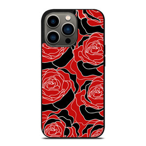 ROSE RED AND BLACK PATTERN iPhone 13 Pro Case Cover ROSE RED AND BLACK PATTERN iPhone 13 Pro Case Cover