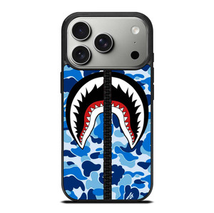 BAPE SHARK CAMO BLUE ZIP iPhone 17 Pro Case Cover