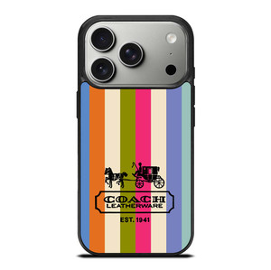 COACH LEATHERWARE NEW YORK EST 1941 STRIPES iPhone 17 Pro Case Cover