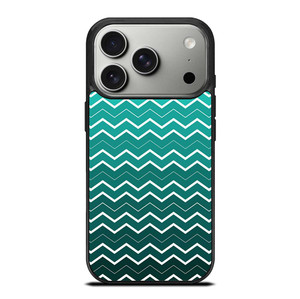 OMBRE TEAL CHEVRON iPhone 17 Pro Case Cover
