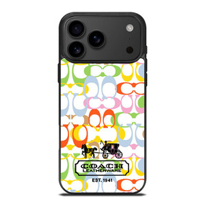 COACH LEATHERWARE NEW YORK EST 1941 COLORFUL iPhone 17 Pro Max Case Cover