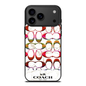 COACH NEW YORK COLORFULL PATTERN MARBLE iPhone 17 Pro Max Case Cover