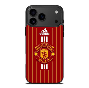 MANCHESTER UNITED FC LOGO FOOTBALL ADIDAS STRIPES iPhone 17 Pro Max Case Cover