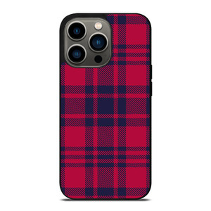 RED BLUE TARTAN PLAID PATTERN iPhone 13 Pro Case Cover