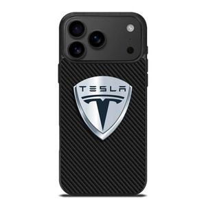 TESLA MOTORS EMBLEM CARBON iPhone 17 Pro Max Case Cover