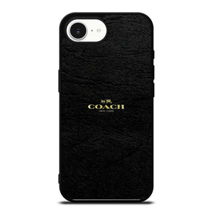 COACH NEW YORK BLACK LEATHERWARE LOGO ICON iPhone 16e Case Cover