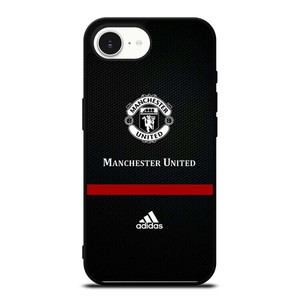MANCHESTER UNITED FC LOGO FOOTBALL ADIDAS BLACK iPhone 16e Case Cover
