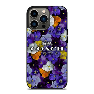 PURPLE FLOWERS COACH NEW YORK iPhone 13 Pro Case Cover PURPLE FLOWERS COACH NEW YORK iPhone 13 Pro Case Cover