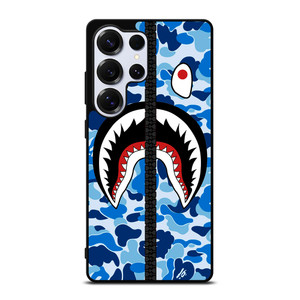 BAPE SHARK CAMO BLUE ZIP Samsung Galaxy S25 Ultra Case Cover