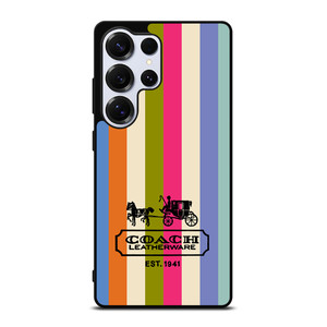 COACH LEATHERWARE NEW YORK EST 1941 STRIPES Samsung Galaxy S25 Ultra Case Cover