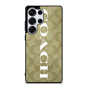 COACH NEW YORK GREEN LOGO PATTERN Samsung Galaxy S25 Ultra Case Cover