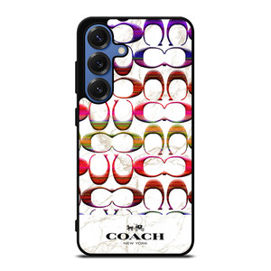 COACH NEW YORK COLORFULL PATTERN MARBLE Samsung Galaxy S25 Case Cover