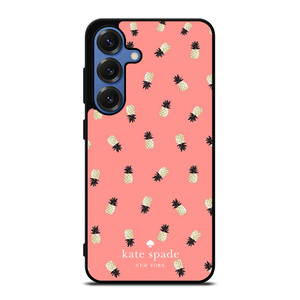 KATE SPADE NEW YORK LOGO PINK PINEAPPLES ICON Samsung Galaxy S25 Case Cover