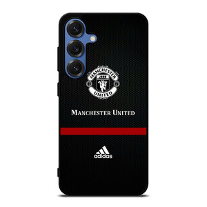 MANCHESTER UNITED FC LOGO FOOTBALL ADIDAS BLACK Samsung Galaxy S25 Case Cover