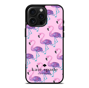 KATE SPADE NEW YORK LOGO FLAMENGOS PATTERN iPhone 16 Pro Max Case Cover