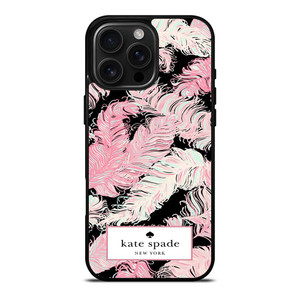 KATE SPADE NEW YORK LOGO PINK FEATHERS iPhone 16 Pro Max Case Cover