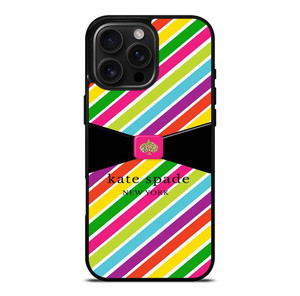 KATE SPADE NEW YORK LOGO STRIPE RIBBON ICON iPhone 16 Pro Max Case Cover