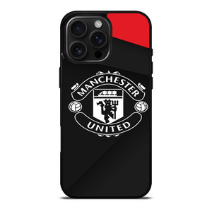 MANCHESTER UNITED LOGO BLACK iPhone 16 Pro Max Case Cover