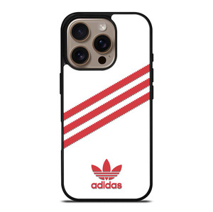 ADIDAS ORIGINALS STRIPES WHITE RED iPhone 16 Pro Case Cover