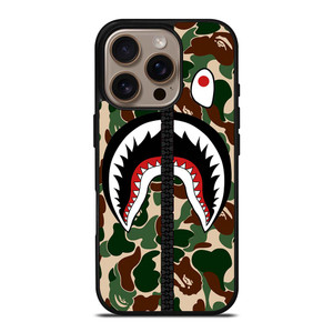 BAPE SHARK CAMO ZIP iPhone 16 Pro Case Cover