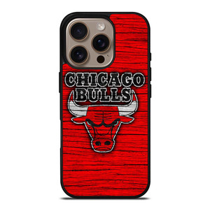 CHICAGO BULLS WOODEN RED LOGO iPhone 16 Pro Case Cover