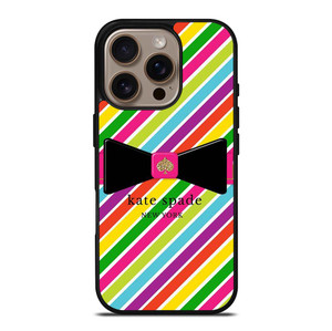 KATE SPADE NEW YORK LOGO STRIPE RIBBON ICON iPhone 16 Pro Case Cover