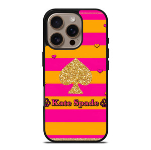 KATE SPADE NEW YORK YELLOW PINK STRIPES ICON iPhone 16 Pro Case Cover