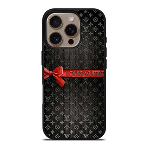 LOUIS VUITTON LV LOGO PATTERN RED RIBBON iPhone 16 Pro Case Cover