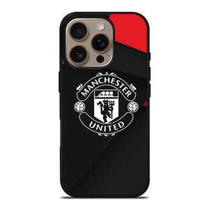 MANCHESTER UNITED LOGO BLACK iPhone 16 Pro Case Cover