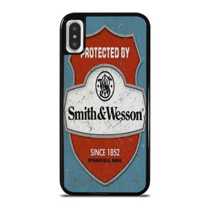 SMITH AND WESSON PISTOLS BADGE iPhone X / XS Case Cover SMITH AND WESSON PISTOLS BADGE iPhone X / XS Case Cover