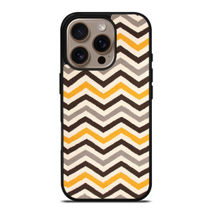 YELLOW BROWN CHEVRON PATTERN iPhone 16 Pro Case Cover