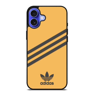 ADIDAS ORIGINALS STRIPES ORANGE BLACK iPhone 16 Plus Case Cover