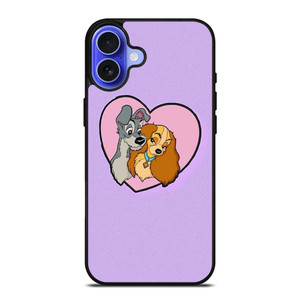 CARTOON LADY AND THE TRAMP DISNEY IN LOVE iPhone 16 Plus Case Cover