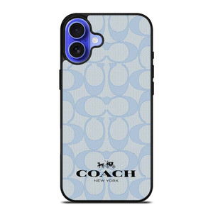 COACH NEW YORK BLUE LOGO PATTERN iPhone 16 Plus Case Cover