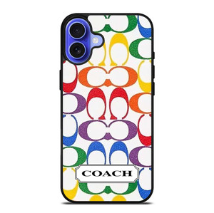 COACH NEW YORK LEATHERWARE LOGO COLORFUL iPhone 16 Plus Case Cover