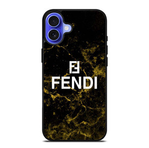 FENDI FASHION ROMA LOGO BLACK MARBLE iPhone 16 Plus Case Cover