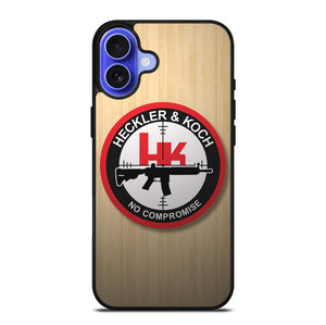 HECKLER AND KOCH WOODEN LOGO iPhone 16 Plus Case Cover