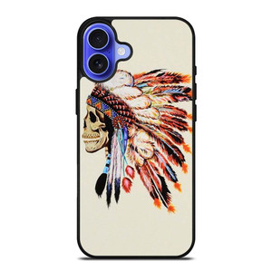 INDIAN FEATHER SKULL iPhone 16 Plus Case Cover