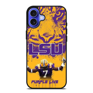 LSU TIGERS LOUISIANA STATE UNIVERSITY PURPLE LIVE iPhone 16 Plus Case Cover